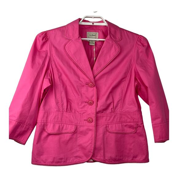 L.L. Bean Jacket Women's Size 16 Eyelet Trim Button Closure Women's Size 16 - Picture 1 of 7